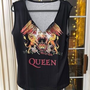 NEW. Queen Black Graphic Women's Top